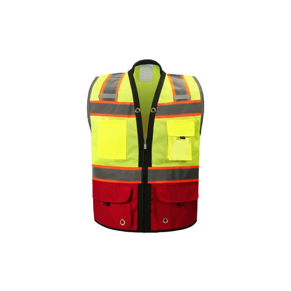 2W International Premium Surveyor Vest, Red, Large, Class 2 SV544RDC-2 L